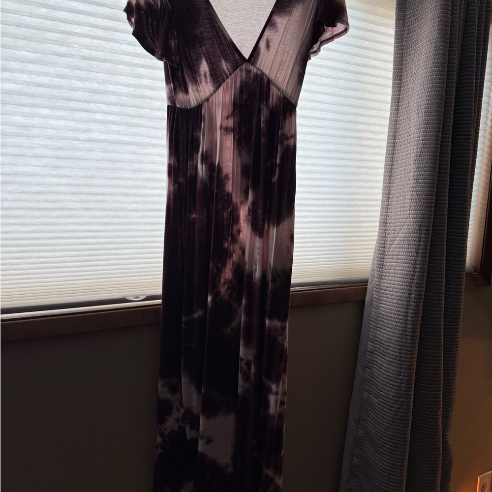 Emerald Asymmetrical Dress in Black and Purple